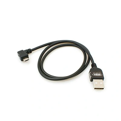 Obrázek System S Micro USB 2. 0 kabel zahnutý 90 stupňů (vlevo/malý) adaptér datový a nabíjecí 50 cm