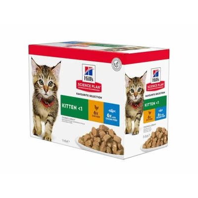 Obrázek Kapsička HILLS Feline Kitten Chicken+Ocean Fish 12x85g (multipack)