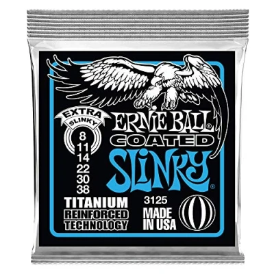 Obrázek Ernie Ball Extra Slinky Coated Titanium RPS struny na elektrickou kytaru, tloušťka 8 38