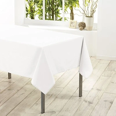 Obrázek Douceur d&#039;Intérieur 1720218, ubrus obdélníkový, 140 x 300 cm, Essentiel, polyester jednobarevný, bílý