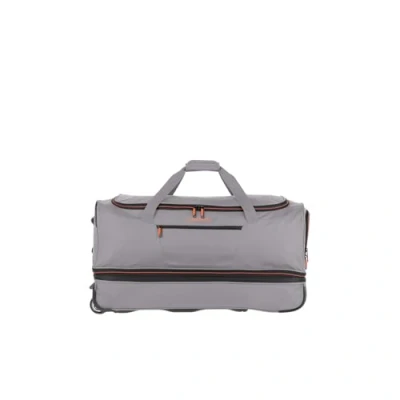 Obrázek travelite 2kolová Cestovní taška na kolečkách vel. L s roztahovacím záhybem, zavazadlo série BASICS: měkké kolečky extra objemem, 096276, šedá/zelená,