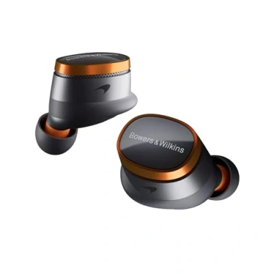 Obrázek Bowers &amp; Wilkins Pi8 McLaren Edition, Flagship Noise Cancelling, bezdrátová sluchátka do uší, Bluetooth 5.4, rychlé nabíjení, vícebodové připojení, zabudované mikrofony