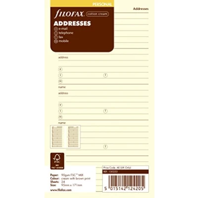 Obrázek Filofax 130253 Organizér na kontakty, anglický, cotton cream