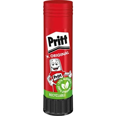 Obrázek Pritt Lepidlo, bezpečné lepidlo vhodné pro děti umění a kutilské práce, silné do školy na kancelářské potřeby, 1 x 43 g Stift, 9H PK811