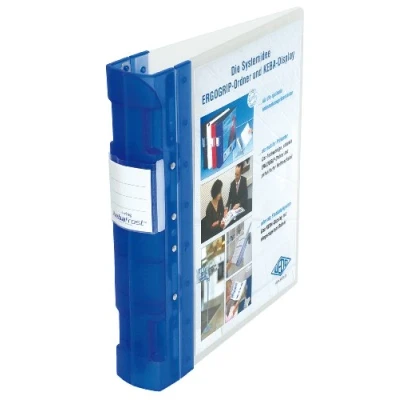 Obrázek Wedo Pořadač Ergogrip 5828003 (A4, mechanika se 4 kroužky, plast, 31,3 x 5,6 28,0 cm) modrá/transparentní