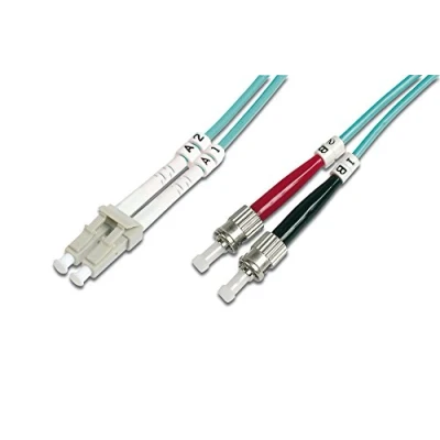 Obrázek DIGITUS DK 2531 10/3 kabel z optických vláken OM3 10 m LC na ST Duplex LWL 1/10/40/100 Gbit/s MM Multimode optický LAN typ vláken: 50/125 µ tyrkysová (Aqua)