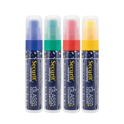 Obrázek Securit SMA820 V4 křídový popisovač Waterproof Large, 4dílné pouzdro