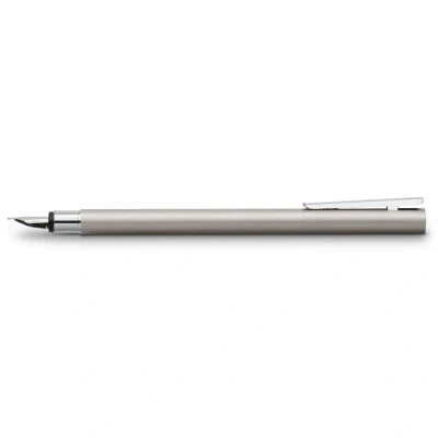 Obrázek FABER CASTELL 342001 plnicí pero Neo Slim ušlechtilá ocel, šířka pera F, stříbrná lesklá