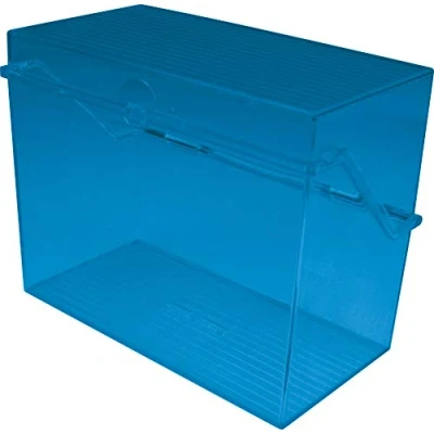 Obrázek helit H6904730 kartotéční lístky Box &quot;the index&quot; DIN A7 na šířku, malý list modrý průsvitný pro cca 300 karet