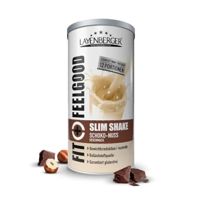 Obrázek Layenberger Fit+Feelgood Slim Shake Powder, náhrada jídla na 12 porcí po 213 kcal (1 x 396 g) čokoládový ořech