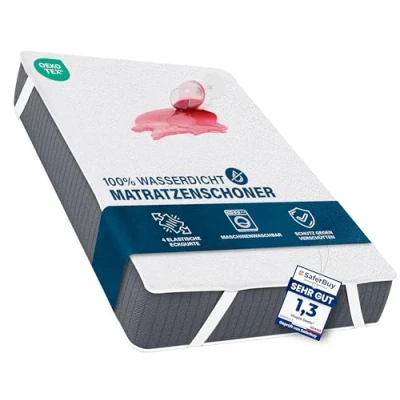 Obrázek Utopia Bedding Chránič matrace 200 x cm vodotěsný, s elastickými rohovými pásky, certifikát Oeko TEX podložka na matraci prodyšná, ochrana