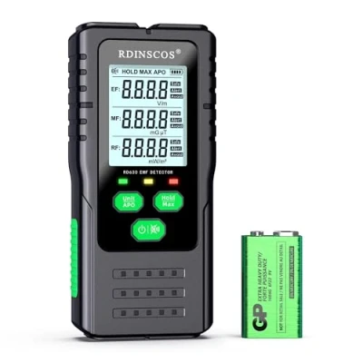 Obrázek měřicí přístroj EMF detektor záření Digitální elektromagnetické pole Ručně držené EF/MF/RF záření, pro lov duchů, doma, kancelář, outdoor
