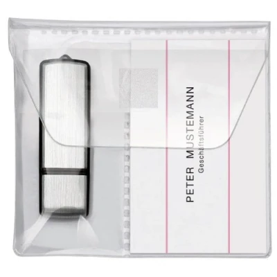 Obrázek VELOFLEX 2256010 USB flash pouzdro na vizitky, PP, 10 x cm, samolepicí, čiré, 5 kusů