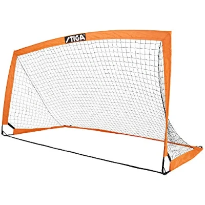 Obrázek STIGA Match Mobiles Leicht Aufzubauendes Fußballtor mit Tragetasche Orange/Schwarz 270 x 150 cm