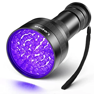 Obrázek Lepro UV černé světlo kapesní svítilna s 51 LED, lampa HD51 domácí zvířata detektor moči ultrafialové 395 nm pro zaschlé skvrny vašich psů, koček a hlodavců na kobercích