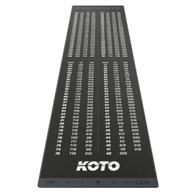 Obrázek KOTO Carpet Checkout šedá, 237 x 60 cm podložka na šipky, ochrana dna a šipek, s indikací pro skóre + Oche