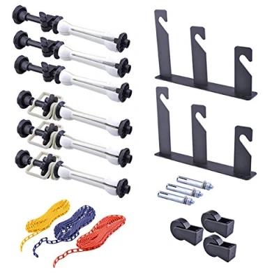 Obrázek NEEWER Fotografie 3 role Montáž na stěnu Manuelle Hintergrund Unterstützung System mit 2 x Tri Fold Haken, 6 Expand Bar, Kette, Tragfähigkeit für Rolle: 22lb/10kg