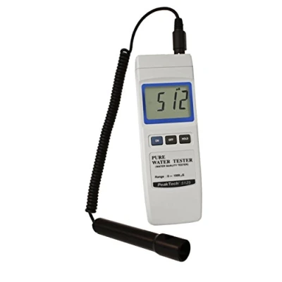 Obrázek Peak Tech P 5125 Digitální profesionální měřicí přístroj na vodivost 0 až 2000 µS pro vodní zařízení, vodivý hodnota metr s 21,5 mm LCD displejem, vodivost, tester, akvárium, bazén, zahrada