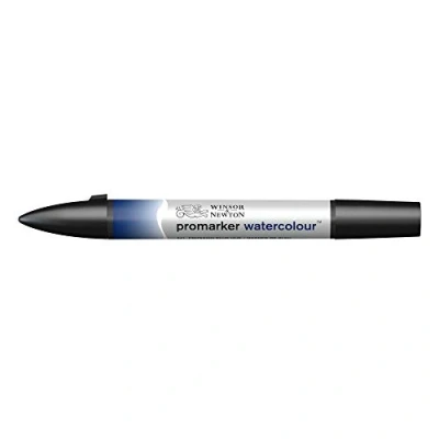 Obrázek Winsor &amp; Newton 0201541 akvarelové zvýrazňovače 2 hroty, štětec a jemný hrot, stálý na světle, vysoce pigmentované barvy pro kaligrafii, kresby pruská modrá barva
