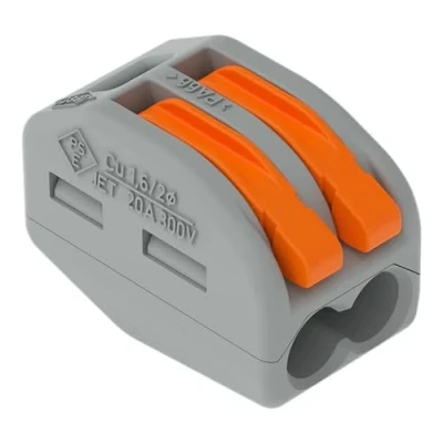 Obrázek Wago 222412 2x0,08 2,5 mm2 Šedé spojovací svorky s ovládací páčkou, 50 kusů