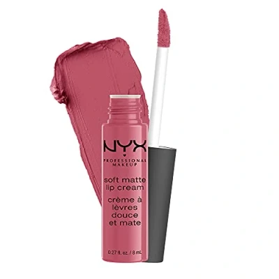 Obrázek NYX Professional Makeup Rtěnka, jemný matný krém na rty, krémový a povrch, vysoce pigmentovaná, dlouhotrvající, veganská receptura, barevný odstín: Montreal