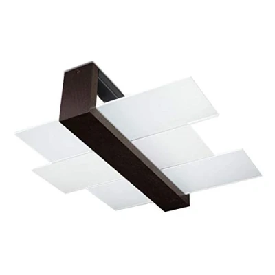 Obrázek Sollux LIGHTING Feniks 2 stropní svítidlo Stylová kombinace dřevěného krytu a skleněného stínítka vyměnitelné žárovky E27, x 60 W Wenge, 43 12 cm