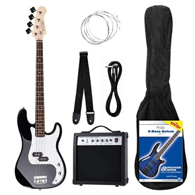Obrázek Rocktile Groover&#039;s Pack PB E Bass kompletní sada černá (zesilovač, taška, kabel, popruh, náhradní struny a škola s DVD)