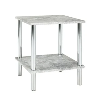 Obrázek HAKU Möbel Servírovací stolek vzhled betonu, chrom, MDF, kov rozměry: š 39 cm x v 47 h cm, styl: moderní