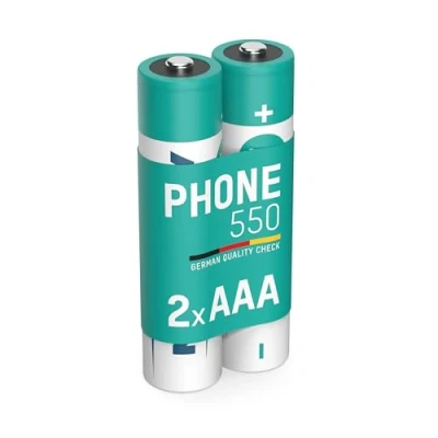 Obrázek ANSMANN baterie pro bezdrátový telefon Micro AAA, 1.2V / 550mAh Nabíjecí s nízkým vybitím a bez paměťového efektu, Ideální telefony DECT (balení 2)