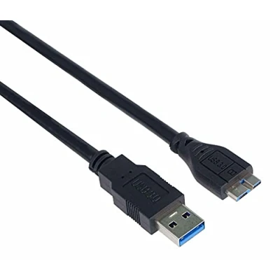 Obrázek PremiumCord USB 3.0 na Micro typ B spojovací kabel 5 m, datový SuperSpeed až 5Gbit/s, A konektor typu B, barva černá, délka 5m, ku3ma5bk