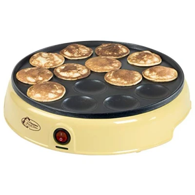 Obrázek Bestron Zařízení Poffertjes v retro designu, Sweet Dreams, nepřilnavá vrstva, 800 W, žlutá