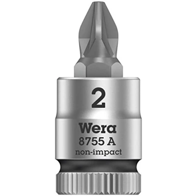 Obrázek Wera 05003354001 8755 A PZ Zyklop Bitnuss mit 1/4 Zoll Antrieb, Schwarz, 2 x 28 mm