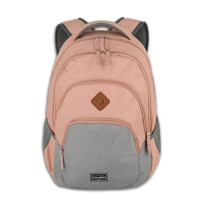 Obrázek Travelite batoh, příruční zavazadlo s přihrádkou na notebook, 15,6“, série Basics Daypack Melange: módní batoh se vzhledem melanž, 096308, 45 cm, 22 litrů, růžová/šedá