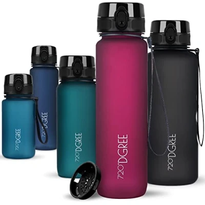 Obrázek 720DGREE láhev na pití 1l Sport &quot;uberBottle&quot; soft Touch + sítko bez BPA vodu do univerzity, práce, fitness, kole, outdoor, práci sportovní z tritanu lehká, odolná proti