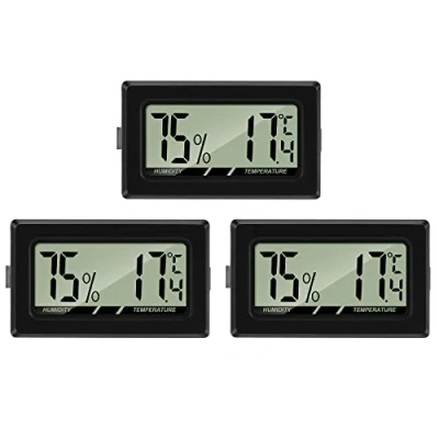 Obrázek Thlevel Mini Digitální teploměr, vlhkoměr, teplota, vlhkost vzduchu, tester pro kancelář obývací pokoj, skleník vnitřní (3 ks)