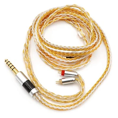 Obrázek LINSOUL Tripowin Zonie 16vodivý postříbřený kabel SPC sluchátek BL03 TRN V90 V80 AS10 ZS10 ZS6 ES4 ZST ZSR(2pin 0. 78mm, 4,4 mm, zlatý)