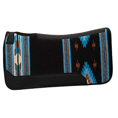 Obrázek Weaver Leather Unisex Erwachsene Geformte Schabracke aus Wollmischgewebe, Schwarz/Blau, 31&quot; L x 32&quot; W