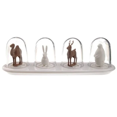Obrázek Qualy Animal Parade kořenka, plast, vícebarevná, 75 x 243 72 mm. Salt and Pepper Set, Shakers, Shakers Set 4 ks, Spice Shaker for Kitchen
