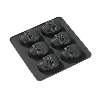 Obrázek Forma na ledové kostky ve tvaru 3D lebek, černá, standard
