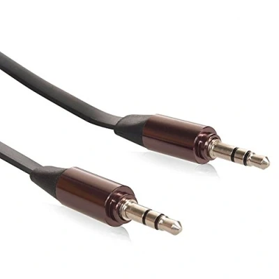 Obrázek Maclean MCTV 694 B plochý Audio kabel adaptér jack 3,5 mm Aux konektor (1 m, černá)