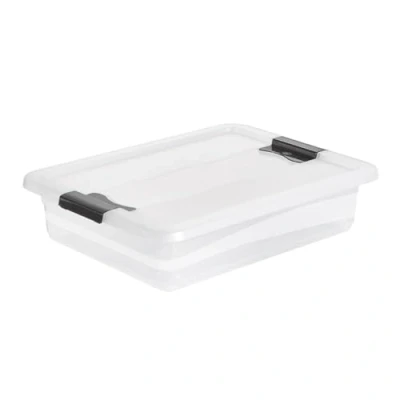 Obrázek keeeper Úložný box s víkem a posuvným uzávěrem, 39,5 x 29,5 9,5 cm, 7 l, Cornelia, průhledný