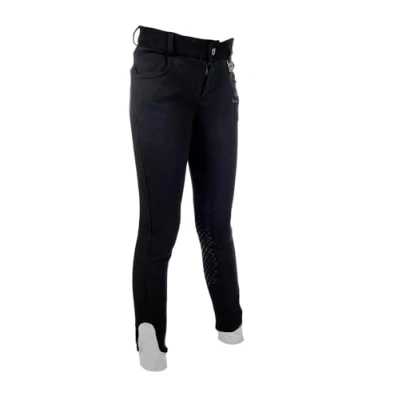 Obrázek HKM Unisex jezdecké kalhoty Kids Easy silikonové podkolenky kalhoty, Džínová modrá