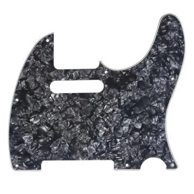 Obrázek Musiclily 8 děr Tele Pickguard Kytara Dopadová deska pro Fender American/Mexican Standard Telecaster moderní styl elektrická kytara, 4vrstvá Black Pearl