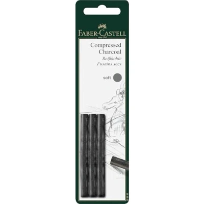 Obrázek Faber Castell 129996 Reisskohle PITT Extra Soft, sada 3 ks