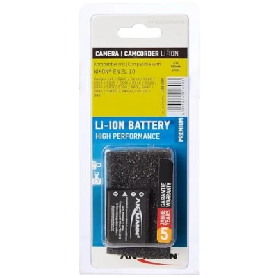 Obrázek ANSMANN a Nik EN EL 10 výkonný akumulátor kamery s kapacitou baterie 650 mAh 3,7 V náhradní pro digitální fotoaparát Nikon ideální profesionální hobby fotografie
