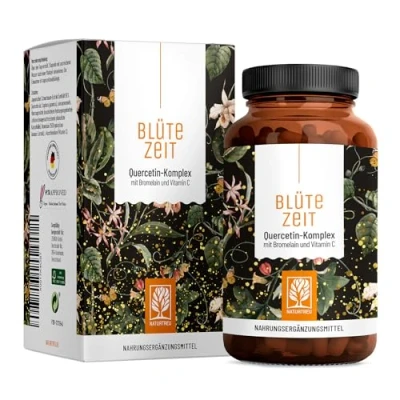 Obrázek Quercetin Bromelain komplex 120 kapslí Vegan 500 mg kvercetin vysoké dávky, 100 bromelainu a 16 vitaminu C v denní dávce doba květu Naturtreu