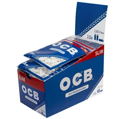 Obrázek OCB Slim 6 mm, 10 x sáček po 120 filtrech, průměr praktických, uzavíratelných sáčků 10, vždy 1 karton