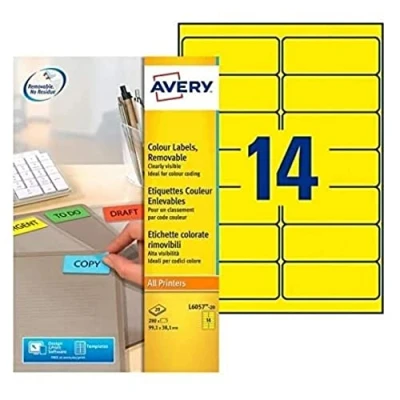 Obrázek Avery Zweckform Univerzální etikety, 99,1 X 38,1 mm, pro všechny A4 tiskárny