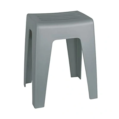 Obrázek WENKO Koupelnová stolička Mod. Kumba, V moderním designu z plastu ve vysoké kvalitě, s nosností do 120 kg, (Š x H) 38 47 32 cm, šedá