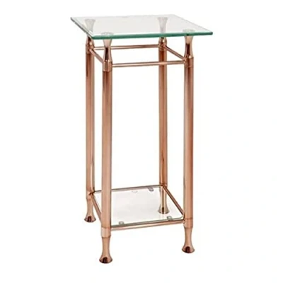 Obrázek HAKU Möbel Servírovací stolek měď, kov, bezpečnostní sklo rozměry: Š 35 cm x V 72 H cm, Styl: Contemporary